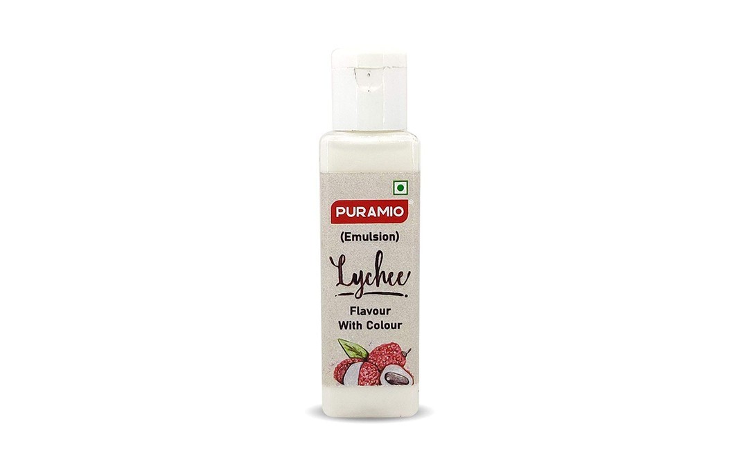Puramio (Emulsion) Lychee Flavour With Colour   Plastic Bottle  50 millilitre